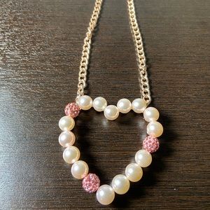 New Betsey Johnson Pearl Heart Pendent Necklace❤️